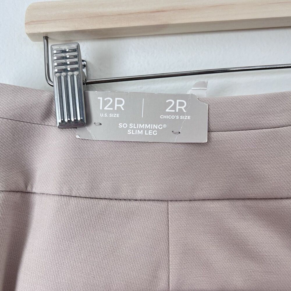Chico’s So Slimming Slim Leg Pants 2R US 12R NEW Biscotti Stretch Ankle Career - Picture 6 of 10